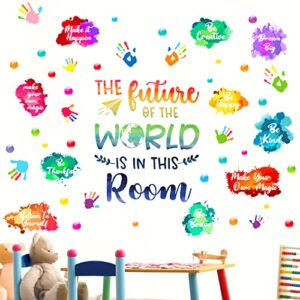 kids wall decals classroom decals colorful inspirational wall decals daycare decals playroom wall decor motivational wall decals positive saying sticker splatter wall sticker (future of the world)