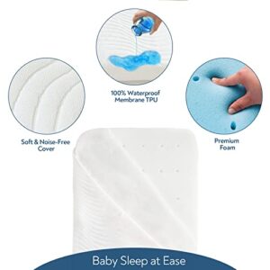 Pack and Play Mattress Topper 38" x 26", Waterproof Bamboo Cover and Dual Sided (Firm for Babies) & Soft Memory Foam (for Toddlers) Pack n Play Mattress Pad/Playard/Playpen Mattress Topper