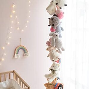 Mkono Stuffed Animal Storage Metal Toy Chain Hanging Stuff Toy Display Organizer Holder Simple Kids Toys Chain with 20 Clips Stuff Animals Hanger for Nursery Play Room Kid Room, 2 Pieces