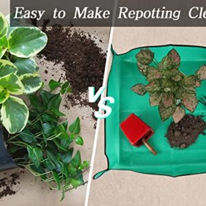 Plant Repotting Mat for Indoor Plants Potting Soil, Foldable Waterproof Plant Repotting/Potting Tray, Portable Potting Mat Gardening Tray for House Plants Succulents (26.8" x 26.8")