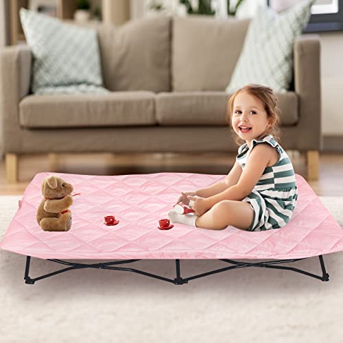 Sheet for Regalo My Cot Portable Toddler Bed, Joovy Travel Cot (Sheet Only, Bed not Included), Soft Padded Cover, Pink