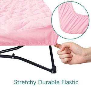 Sheet for Regalo My Cot Portable Toddler Bed, Joovy Travel Cot (Sheet Only, Bed not Included), Soft Padded Cover, Pink