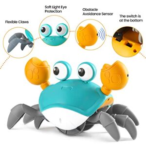Crawling Crab Baby Toy, Infant Tummy Time Toy: Interactive Walking Dancing Crab Toy with Music & Lights, Crawling Toys for Babies 3-18 Months, Fun Moving Toy Gifts for Toddlers 2 3 4 5 Year Old