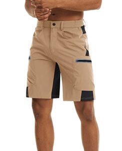 surenow men's hiking cargo shorts lightweight quick-dry shorts summer outdoor fishing shorts camping travel shorts for men khaki