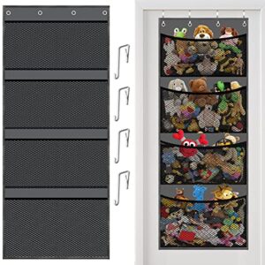 zuuo storage for stuffed animals - over door organizer for stuffies, baby accessories, and toy plush storage / easy installation