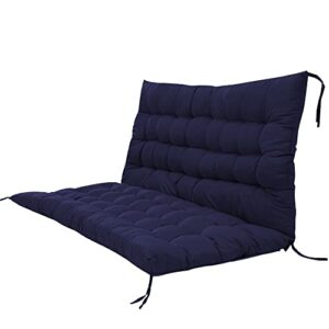 hruile replacement cushion for outdoor patio swing, 2-3 seater bench with backrest, 3 inch thick seat sofa pad settee ties,59x40in,blue