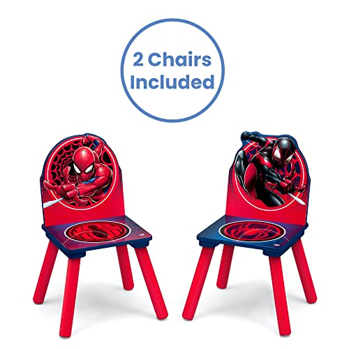 Delta Children Marvel Spider-Man Kids Table Set with Storage (2 Chairs Included) Greenguard Gold Certified, Blue/Red