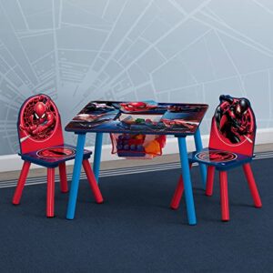 Delta Children Marvel Spider-Man Kids Table Set with Storage (2 Chairs Included) Greenguard Gold Certified, Blue/Red