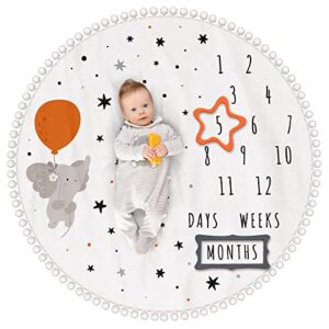 milestone blanket with two markers, gender neutral baby milestone, baby monthly milestone, baby milestone blanket, baby monthly milestone blanket, baby growth chart blanket (60"x40")