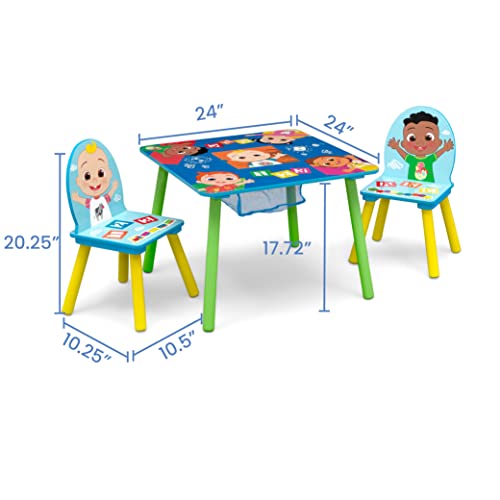 Delta Children Kids Table and Chair Set with Storage (2 Chairs Included) - Greenguard Gold Certified - Ideal for Arts & Crafts, Snack Time, Homeschooling, Homework & More, CoComelon