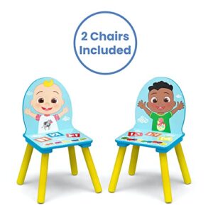 Delta Children Kids Table and Chair Set with Storage (2 Chairs Included) - Greenguard Gold Certified - Ideal for Arts & Crafts, Snack Time, Homeschooling, Homework & More, CoComelon