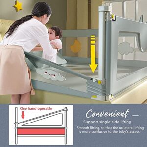 EAQ Bed Rail for Toddlers, Infants Safety Bed Guardrail, Toddler Bed Rails for Twin, Full Size, Queen &King Mattress,Extra Long Crib Rail Guard,One Pack(59", Dog)