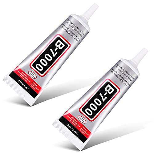 B-7000 50ml Glue with Precision Tips Adhesive Glue for Craft DIY Jewelry Phone Screen Repair RC Tires Paste 2 Pack