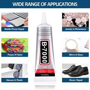 B-7000 50ml Glue with Precision Tips Adhesive Glue for Craft DIY Jewelry Phone Screen Repair RC Tires Paste 2 Pack