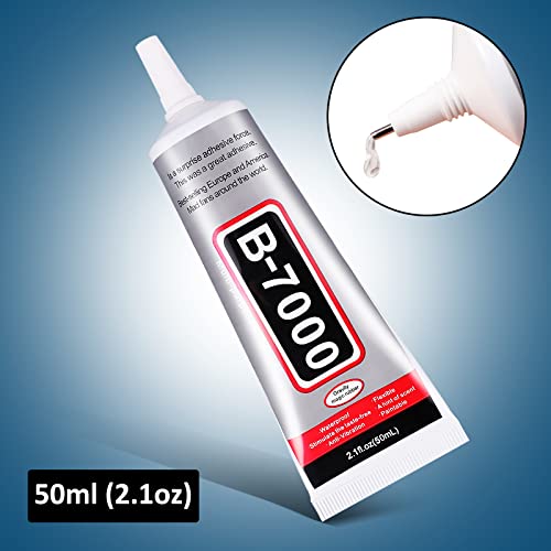 B-7000 50ml Glue with Precision Tips Adhesive Glue for Craft DIY Jewelry Phone Screen Repair RC Tires Paste 2 Pack