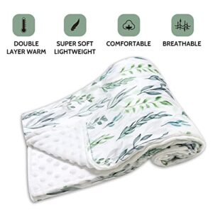 Changing Pad Cover & Baby Blanket, Green Leaf