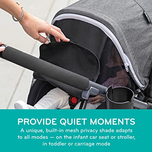 Evenflo Pivot Vizor Travel System with LiteMax Infant Car Seat (Chasse Black)