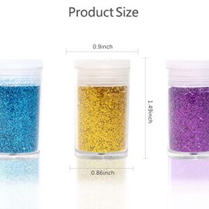 24 Colors Glitter Set, Fine Glitter for Resin, Arts and Craft Supplies Glitter, Festival Glitter Powder Makeup Glitter, Cosmetic Glitter for Body Nail Face Hair Eyeshadow Lip Gloss Making