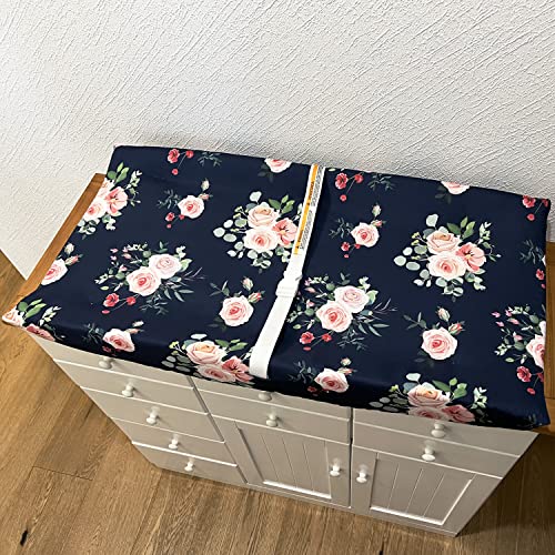 AMROSE 3 Pack Easy Care Changing Pad Covers, Ultra Soft Microfiber Diaper Change Table Sheets for Baby Boys and Girls, Floral & Butterfly & Pink