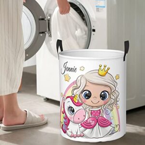 Custom Laundry Baskets For Bathroom Bedroom Personalized Laundry Hamper Storage Bin Unicorn Princess