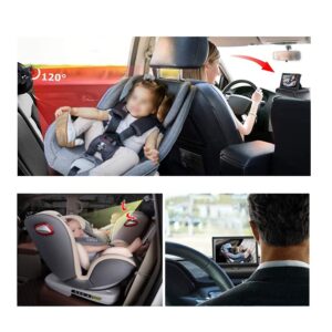 AllRuby Baby Car Mirror, View Infant in Rear Facing Seat with Wide Crystal Clear View,Camera Aimed at Baby-Easily to Observe The Baby's Every Move (4.3 inch)