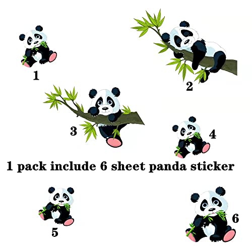 Honkoolly Cartoon Panda on The Tree Branch Kids Room Wall Stickers Removable Wall Art Decor for Child Decal Bathroom Bedroom Living Room Playroom Decoration Decal (Panda)