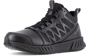 reebok work floatride energy tactical, men's, black, mid-high athletic style, composite toe, eh, slip-resistant work shoe (8.0 m)