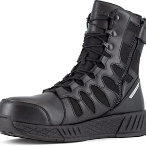 Reebok Work Floatride Energy Tactical Men's, Black, 8 Inch Side-Zip Style, Composite Toe, EH, Slip-Resistant Work Boot (10.5 W)