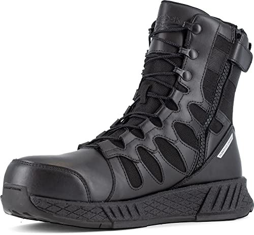 Reebok Work Floatride Energy Tactical Men's, Black, 8 Inch Side-Zip Style, Composite Toe, EH, Slip-Resistant Work Boot (10.5 W)