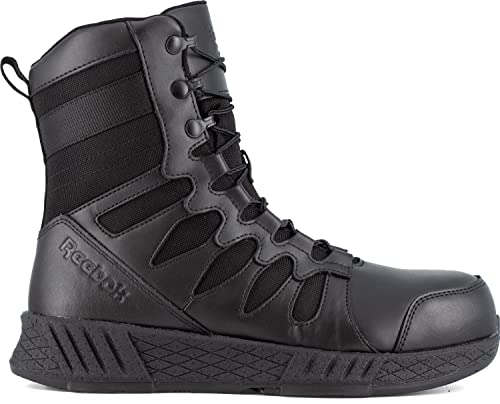 Reebok Work Floatride Energy Tactical Men's, Black, 8 Inch Side-Zip Style, Composite Toe, EH, Slip-Resistant Work Boot (10.5 W)