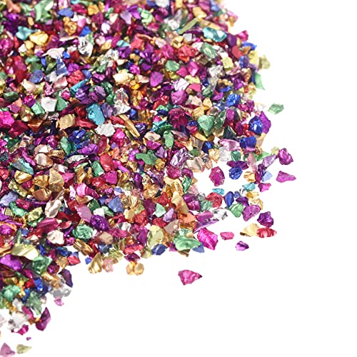 Resin Crafts Crushed Glass Chips Irregular Sequins: Nail Glitters Art Decoration 200g for Resin Epoxy Fillers Handmade Crafts Phone Case Scrapbooking Jewelry Making Bulk Vases