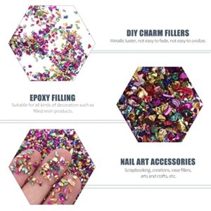 Resin Crafts Crushed Glass Chips Irregular Sequins: Nail Glitters Art Decoration 200g for Resin Epoxy Fillers Handmade Crafts Phone Case Scrapbooking Jewelry Making Bulk Vases