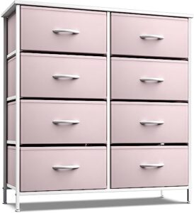 sorbus kids dresser with 8 drawers - storage unit organizer chest for clothes - bedroom, kids room, nursery, & closet (pink, 31.5 x 12 x 32-8 drawer)