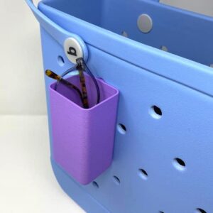 BOGLETS - Organizer Compartment Charm Accessory Compatible with Bogg Bags - Keep Sunglasses or Sunscreen Handy with your Tote Bag - Fits on the Inside or Outside of the Bag (Purple)