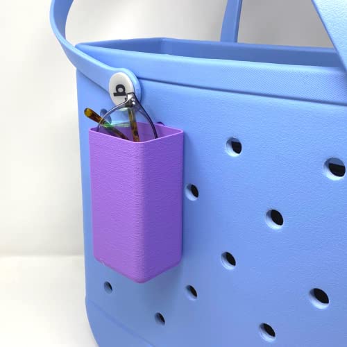 BOGLETS - Organizer Compartment Charm Accessory Compatible with Bogg Bags - Keep Sunglasses or Sunscreen Handy with your Tote Bag - Fits on the Inside or Outside of the Bag (Purple)