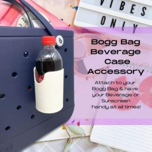 BAGLETS - Can Drink & Water Bottle Holder Charm Accessory Compatible with Bogg Bags - Keep Bottles or Drink Cans Handy with your Tote Bag - Fits Inside or Outside of the Bag – Made in USA - White