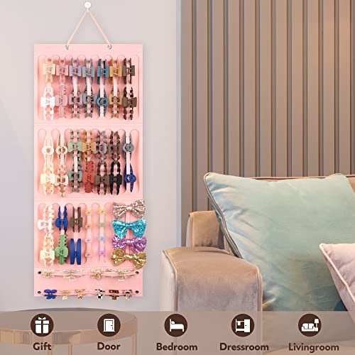 JOYMOMO Hanging Hair Claw Clips Holder Large Capacity Hair Clip Organizer Storage Display for Wall,Door,Closet（Without Claw Clips）