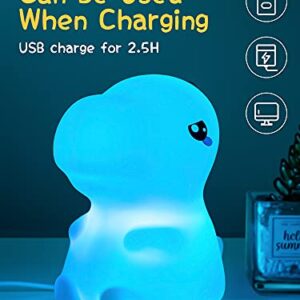 Dimanito Cute Kids Night Light Night Lamp Night Lights for Kids Bedroom Toddler Baby Portable Silicone Battery Led Nightlight Nursery (Dinosaur)