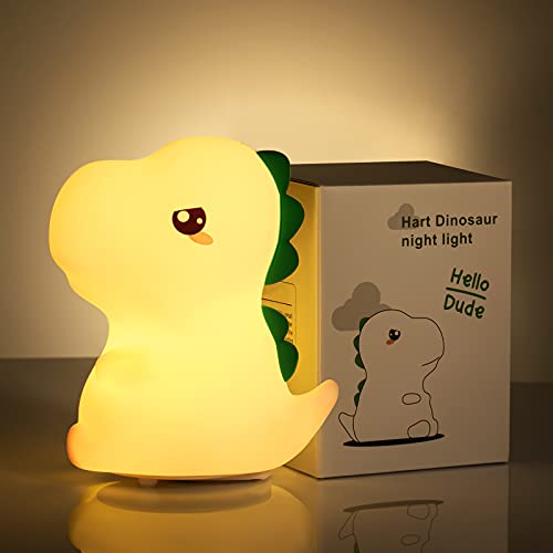 Dimanito Cute Kids Night Light Night Lamp Night Lights for Kids Bedroom Toddler Baby Portable Silicone Battery Led Nightlight Nursery (Dinosaur)