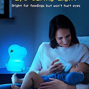 Dimanito Cute Kids Night Light Night Lamp Night Lights for Kids Bedroom Toddler Baby Portable Silicone Battery Led Nightlight Nursery (Dinosaur)