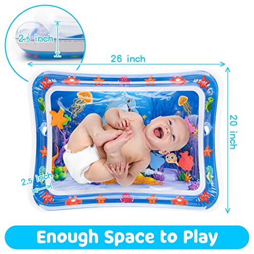 Yeeeasy Tummy Time Water Mat 丨Water Play Mat for Babies Inflatable Tummy Time Water Play Mat for Infants and Toddlers 3 to 12 Months Promote Development Toys Cute Baby Gifts