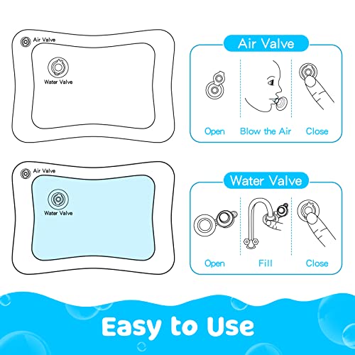 Yeeeasy Tummy Time Water Mat 丨Water Play Mat for Babies Inflatable Tummy Time Water Play Mat for Infants and Toddlers 3 to 12 Months Promote Development Toys Cute Baby Gifts