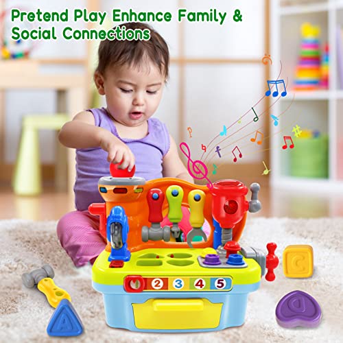 SYAOMUNLY Baby Toys for 1 Year Old Boy Girl Musical Learning Workbench for 2 Years Old Child Toddlers Early Education Sound Shape Toys Christmas Birthday Gift for Kids 12-18 Months