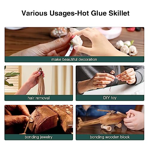 Ksedcon Electric Hot Glue Pot, 580ml Hot Glue Melting Pot for Crafiting with Temperature Control 212°F-392°F, Glue Skillet Able to Melt Glue Pieces and Glue Sticks (600, volts_of_alternating_current)