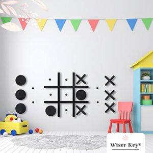 Magnetic Tic Tac Toe Wall-Mount Game | 18" x 18" Fun Wall Board Game for Kids & Adults | Modern Wall Art Décor for Bedroom, Playroom Wall Decals, Nursery & Offices | No Tool Installation - Great Gift