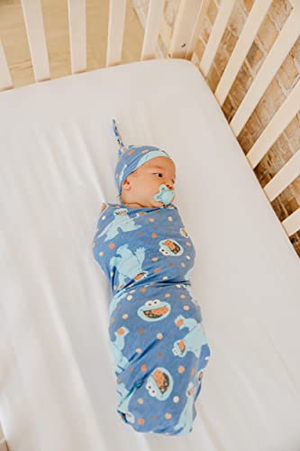 Copper Pearl Large Premium Knit Baby Swaddle Receiving Blanket Cookie Monster