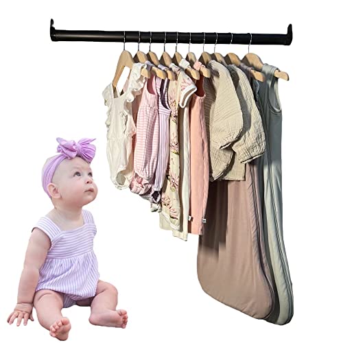 Lenny + Rae Baby, Children's Natural Wooden Hangers with Notches and Anti-Rust Chrome Hook - Pack of 10