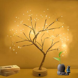 GTSYDING Bonsai Tree Light,108 LEDs Firefly Shimmer Spirit Tree Lamp, USB & Battery Operated, DIY Adjustable Branches Artificial Tabletop Fairy Tree Lights Indoor for Home Decoration (Warm Glow)