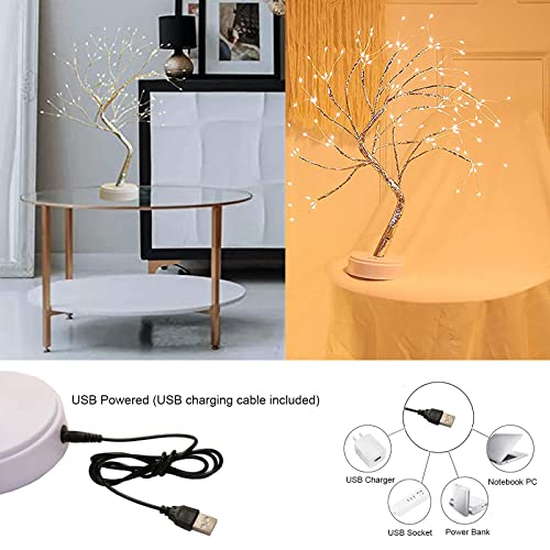 GTSYDING Bonsai Tree Light,108 LEDs Firefly Shimmer Spirit Tree Lamp, USB & Battery Operated, DIY Adjustable Branches Artificial Tabletop Fairy Tree Lights Indoor for Home Decoration (Warm Glow)