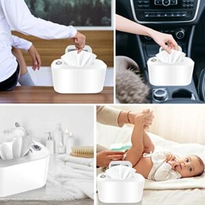 Wipe Warmer with Digital Display,Large Capacity Wipes Dispenser, 3 Modes of Temperature Heating Control,Warms Quickly and Evenly, Comfort and Safety for Baby（White）